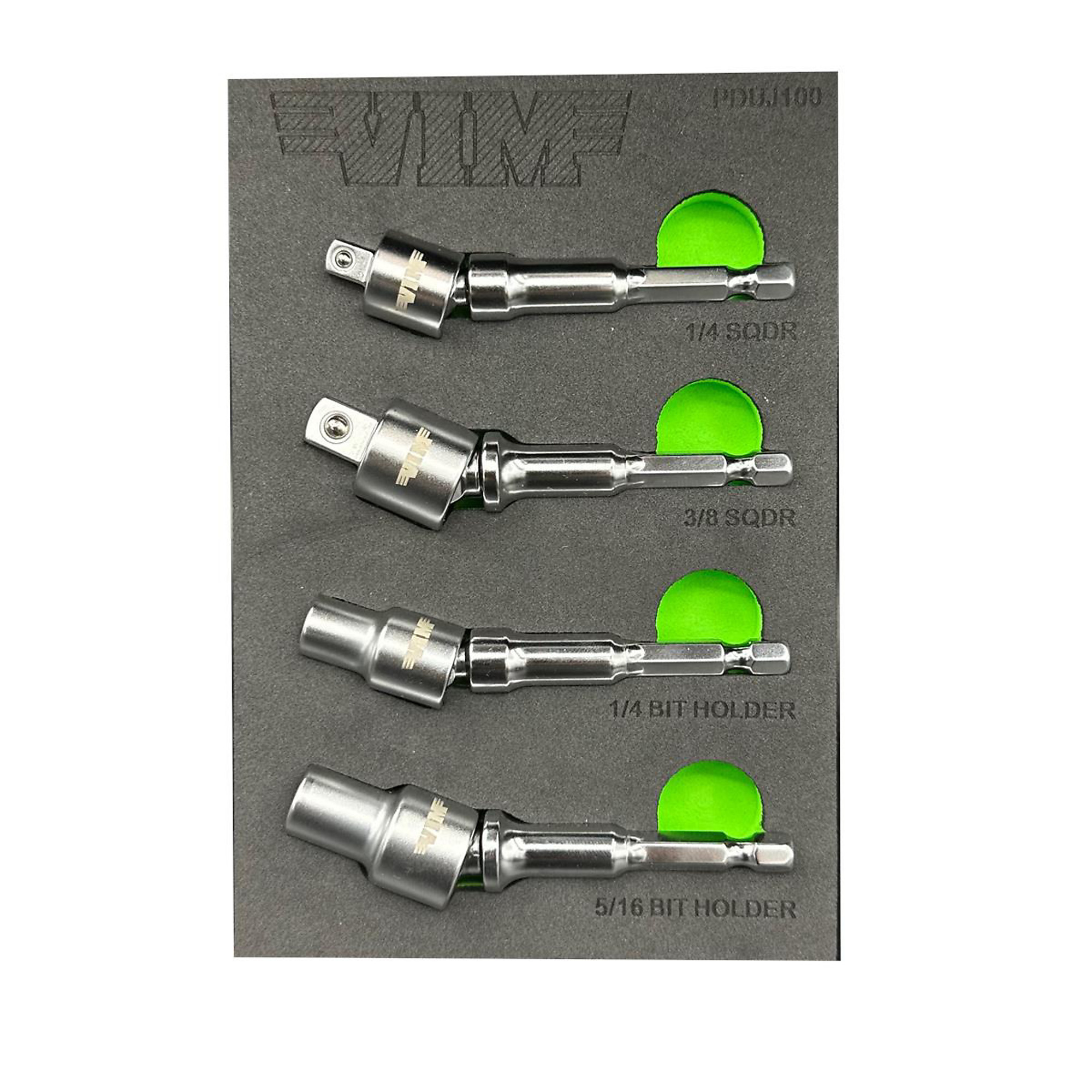 VIM Tools Power Drive UJ Adapter Set — 4 Pcs, S2 Steel, Model# VIMPDUJ100
